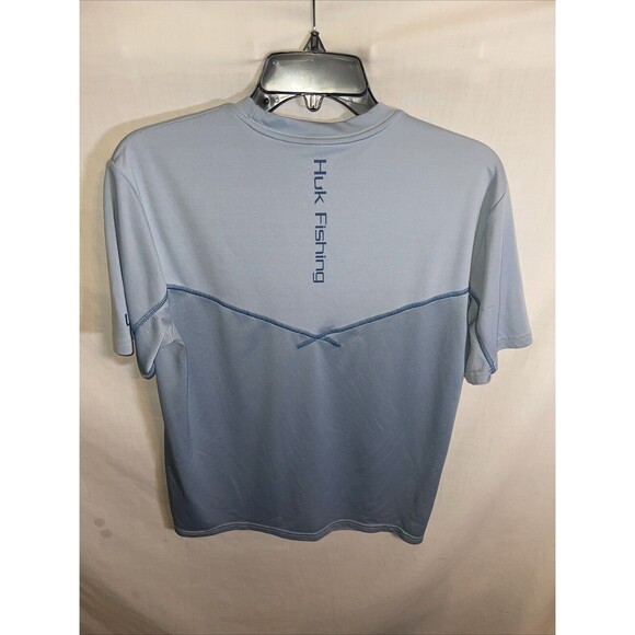 Huk Men’s Fishing Shirt Size Small Blue Athleisure Activewear Outdoors - Picture 8 of 12